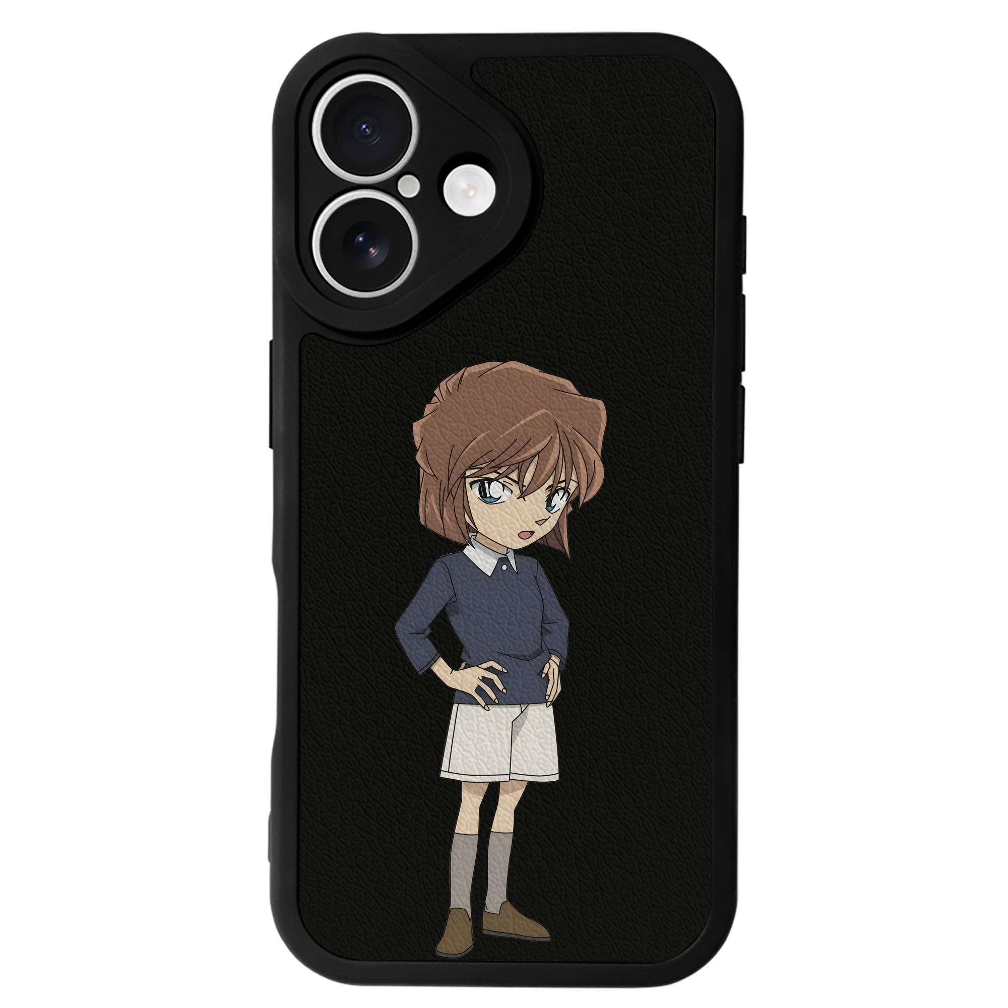 （画像用） 名探偵コナン 灰原 哀 はいばら あい Detective Conan Anita Hailey、Vi Graythorn Haibara Ai 【iPhone 16シリーズ対応】シリコンスマホケース（レザー調） 材質：シリコン